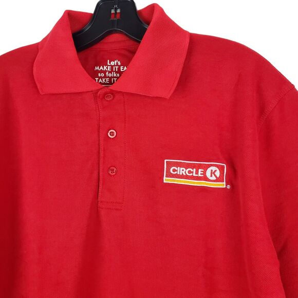 CIRCLE K Shirt Adult Medium Red Classic Polo Employee Uniform Customer Service - Picture 2 of 9